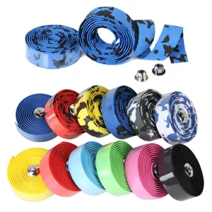 2Pcs Cycling Sports MTB Mountain Road Bike Cork Handlebar Tape   2pcs Bar plug Bicycle Handle Bar Tape Bicycle Accessories Parts