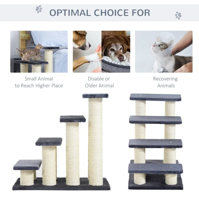 4 Tier Pet Cat Stairs - Dark Grey