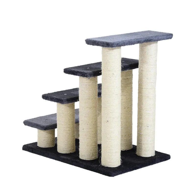 4 Tier Pet Cat Stairs - Dark Grey