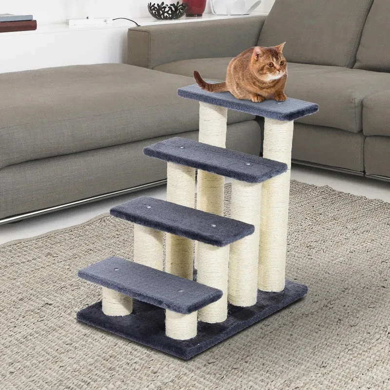 4 Tier Pet Cat Stairs - Dark Grey