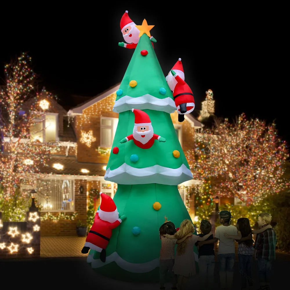 5M UV-Resistant Inflatable Christmas Santa Tree, Jingle Jollys