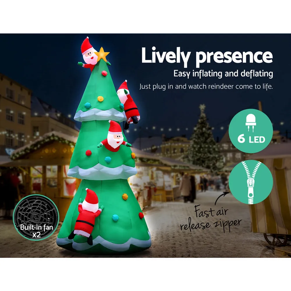 5M UV-Resistant Inflatable Christmas Santa Tree, Jingle Jollys