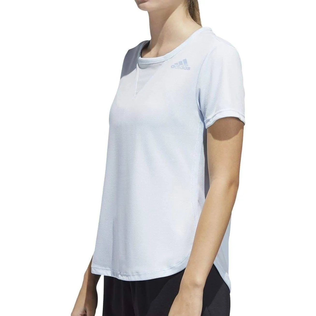 adidas HEAT.RDY 3 Stripes Short Sleeve Womens Training Top - Blue