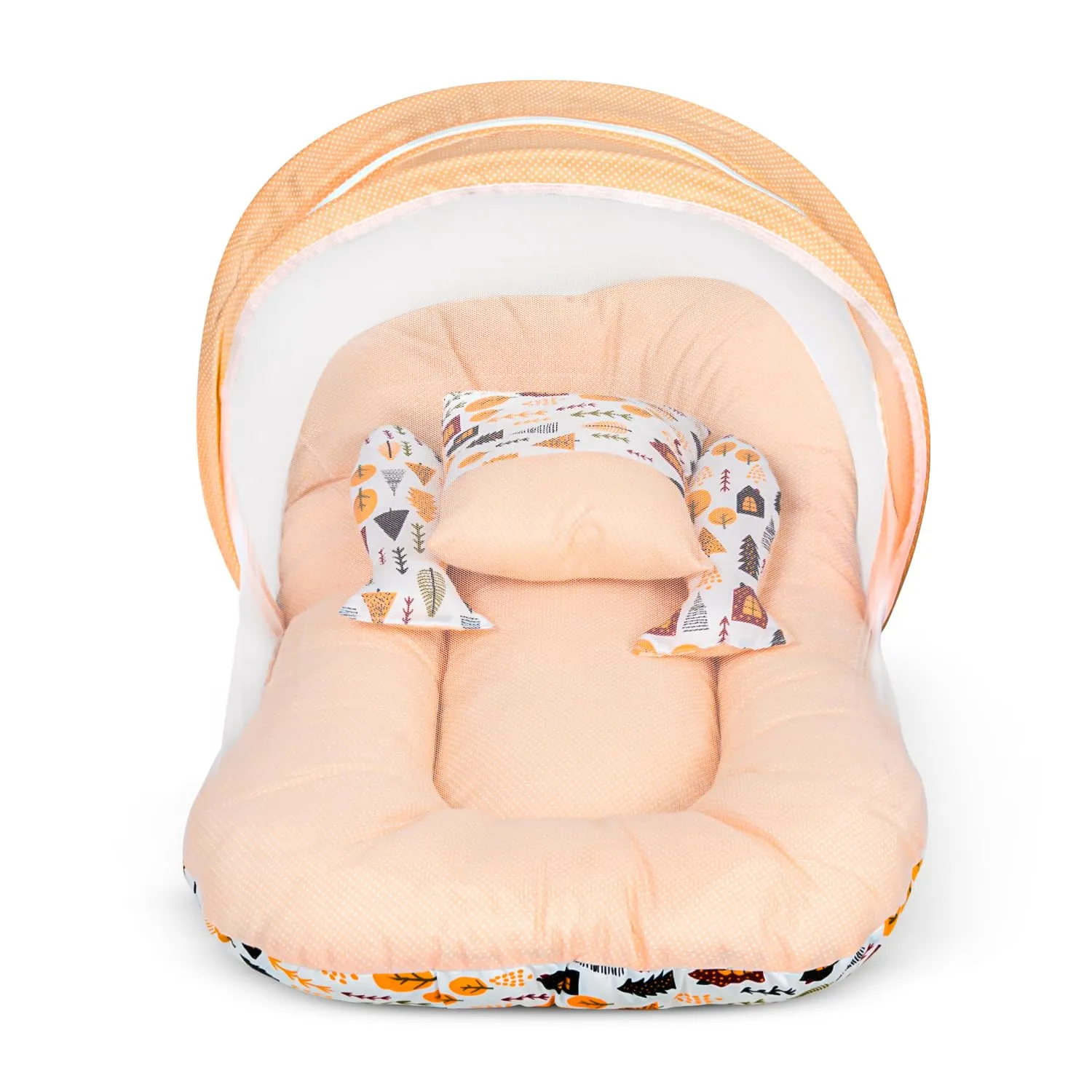 Baybee Baby Bedding Set for New Born Baby, Bed Mattress with Mosquito Net, Zip, Neck Pillow & 2 Bolsters