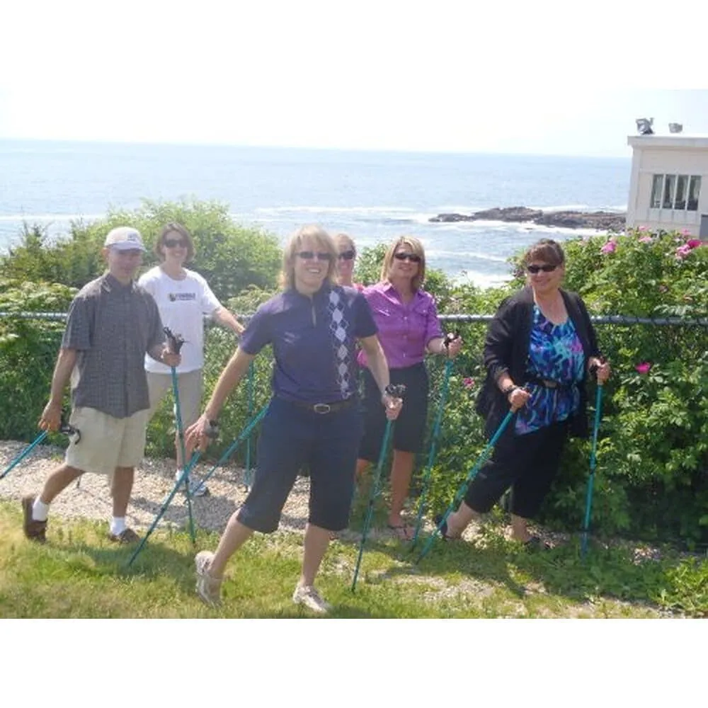 Beach & Street Walking Poles - Shells & Beach Design - Choice of Grips - 2 poles, Tips & Bag - For Heights up to 6’2”