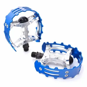 Blue 9/16 pedals bear claws Trap Pedals For BMX bikes  - Live 4 bikes