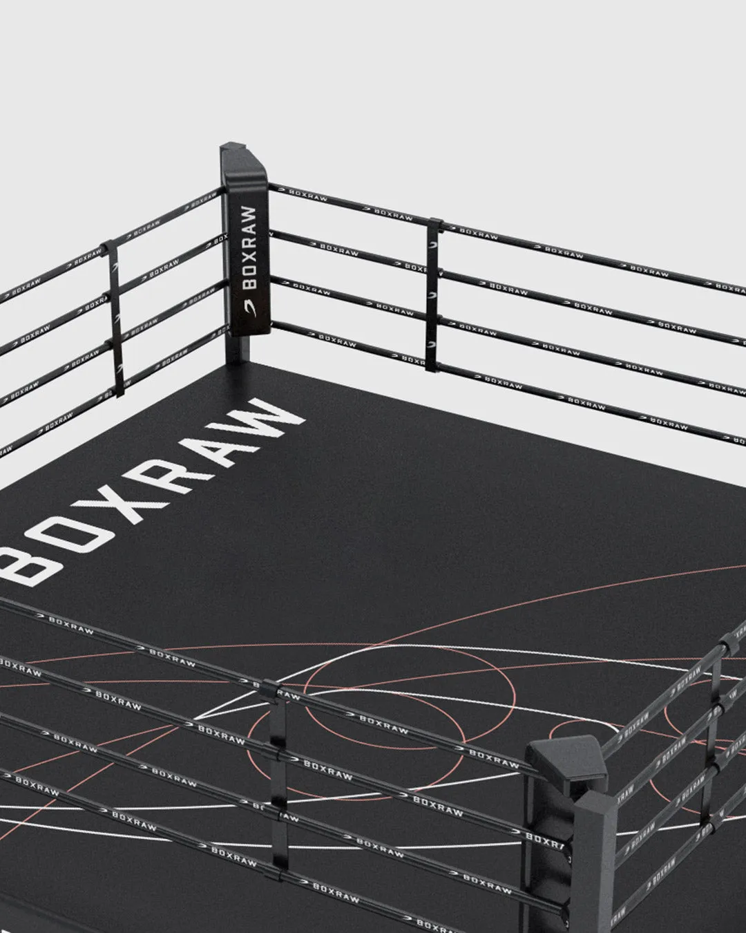 BOXRAW 12" Pro Training Boxing Ring - Black/Golden Ratio