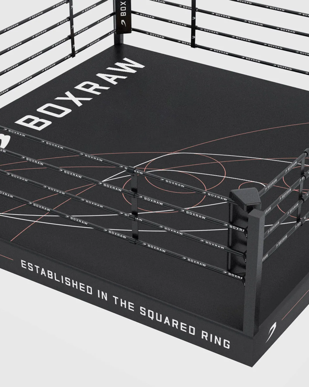 BOXRAW 12" Pro Training Boxing Ring - Black/Golden Ratio