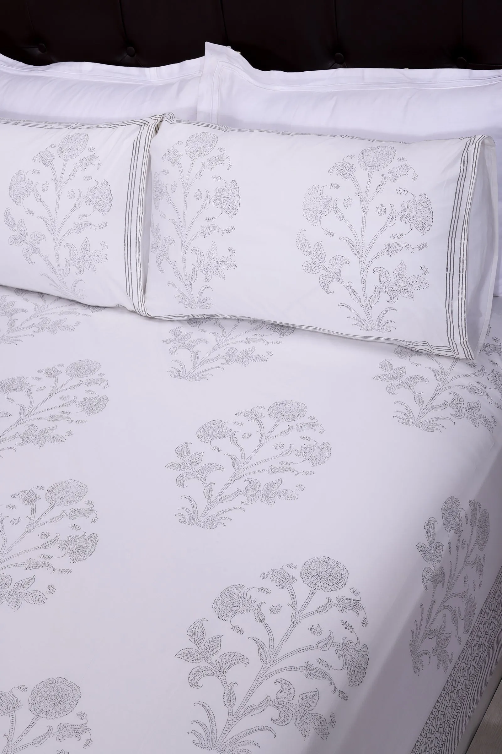 Brinda Grey Cotton Percale Bedsheet