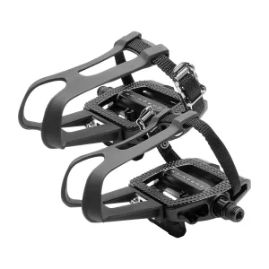 BV Bike Pedals Look Delta Compatible 9/16'' with Toe Clips  | BV-PD-S6