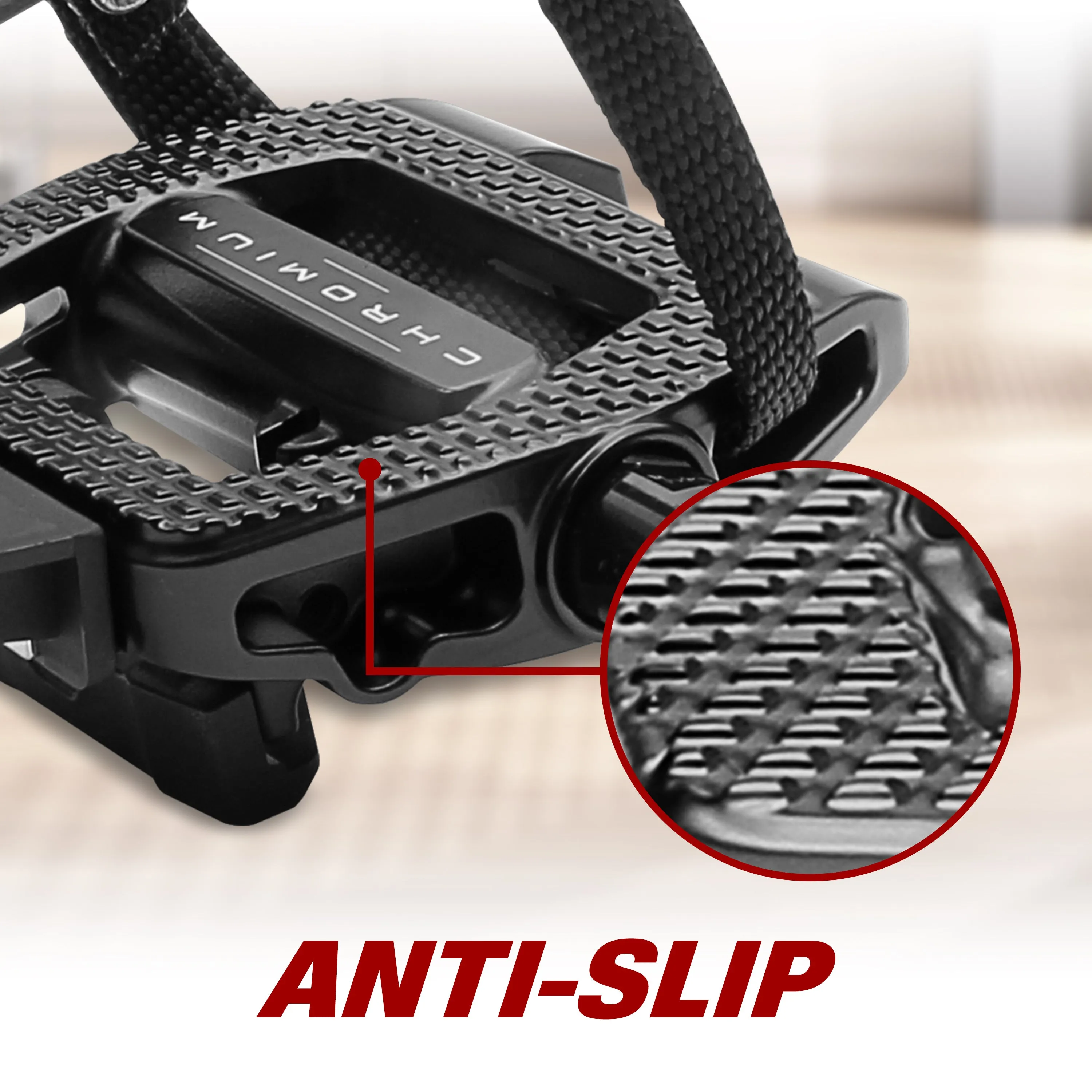 BV Bike Pedals Look Delta Compatible 9/16'' with Toe Clips  | BV-PD-S6