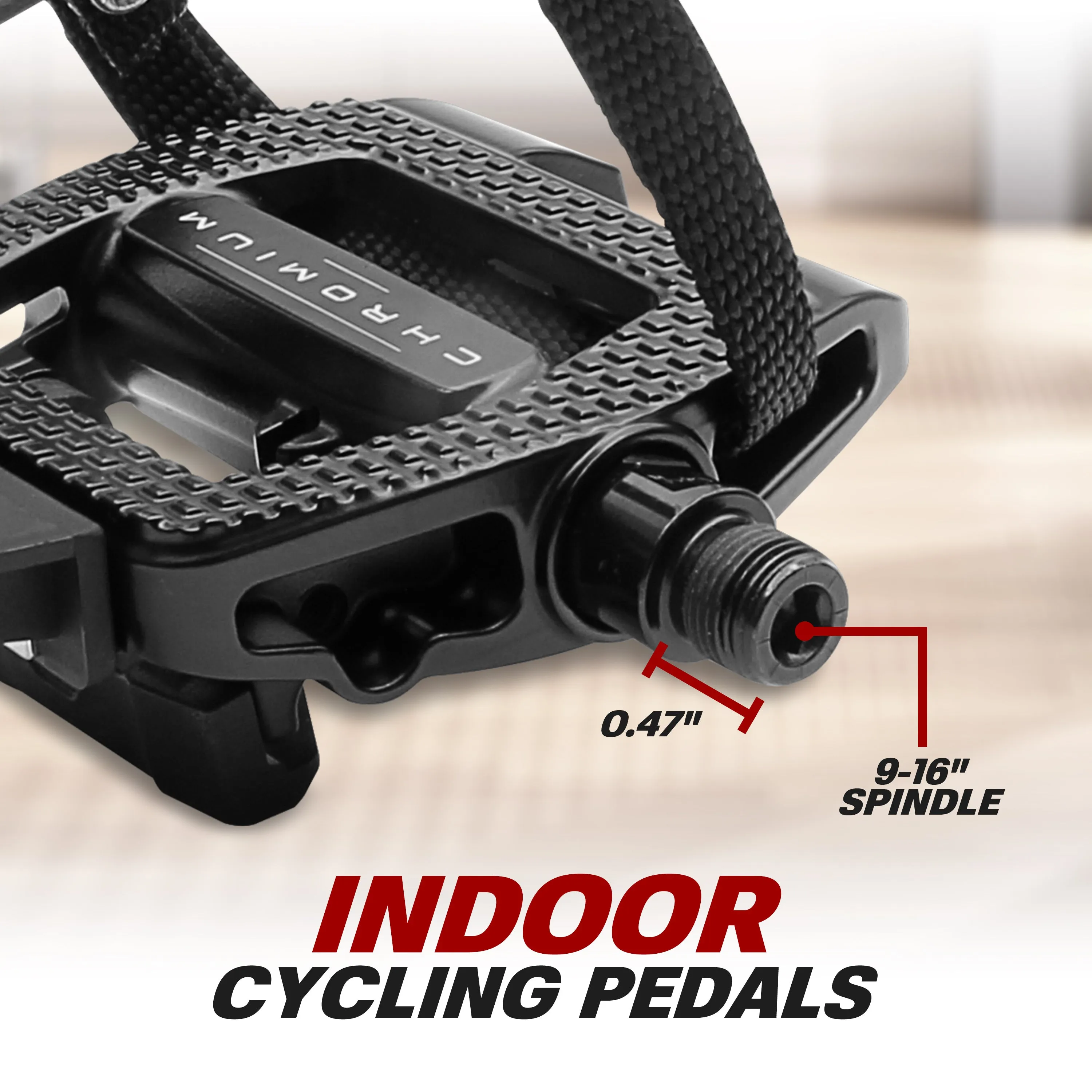 BV Bike Pedals Look Delta Compatible 9/16'' with Toe Clips  | BV-PD-S6