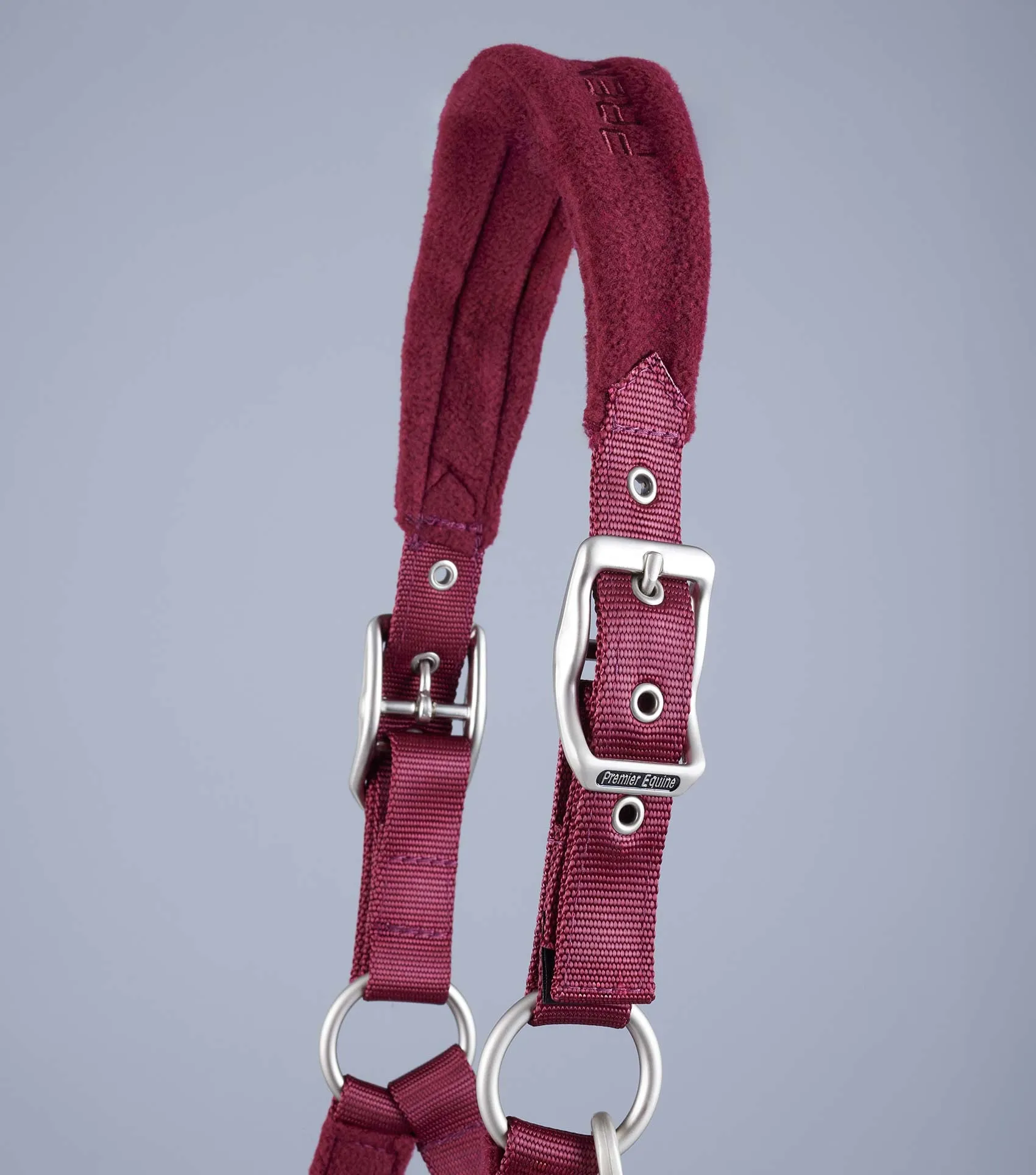 Fleece Padded Horse Head Collar Burgundy