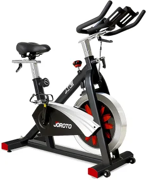 JOROTO Belt Drive Indoor Cycling Bike with Magnetic Resistance Exercise Bikes Stationary ( 300 Lbs Weight Capacity ) (Updated)