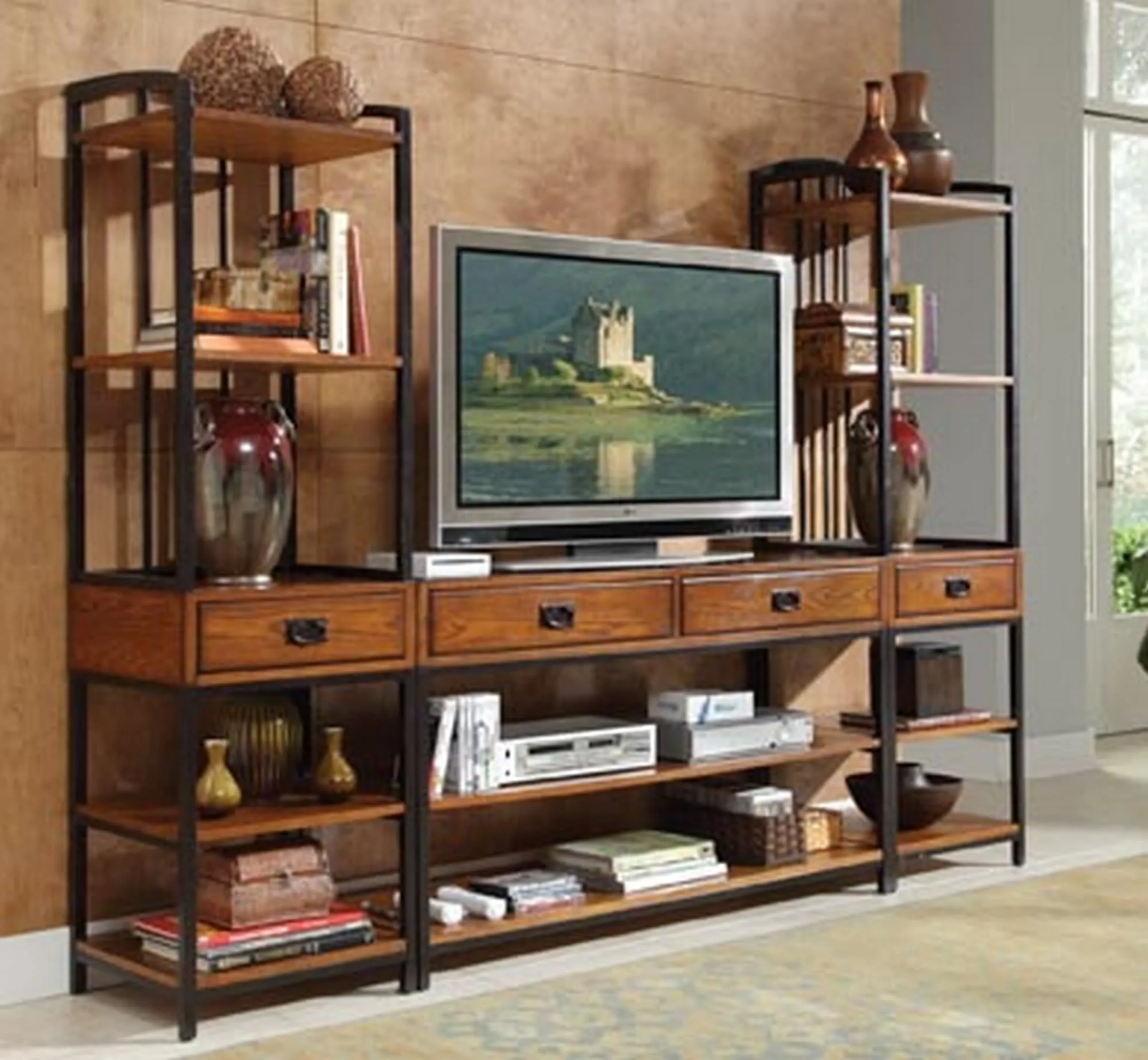 Modern Craftsman Brown Media Stand