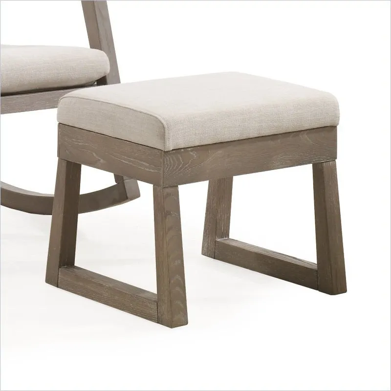 Natart Senza Rocker and Ottoman Set in Upholstered Talc Linen