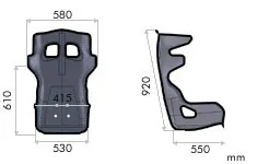 OMP HTE-R XL Fiberglass Seat