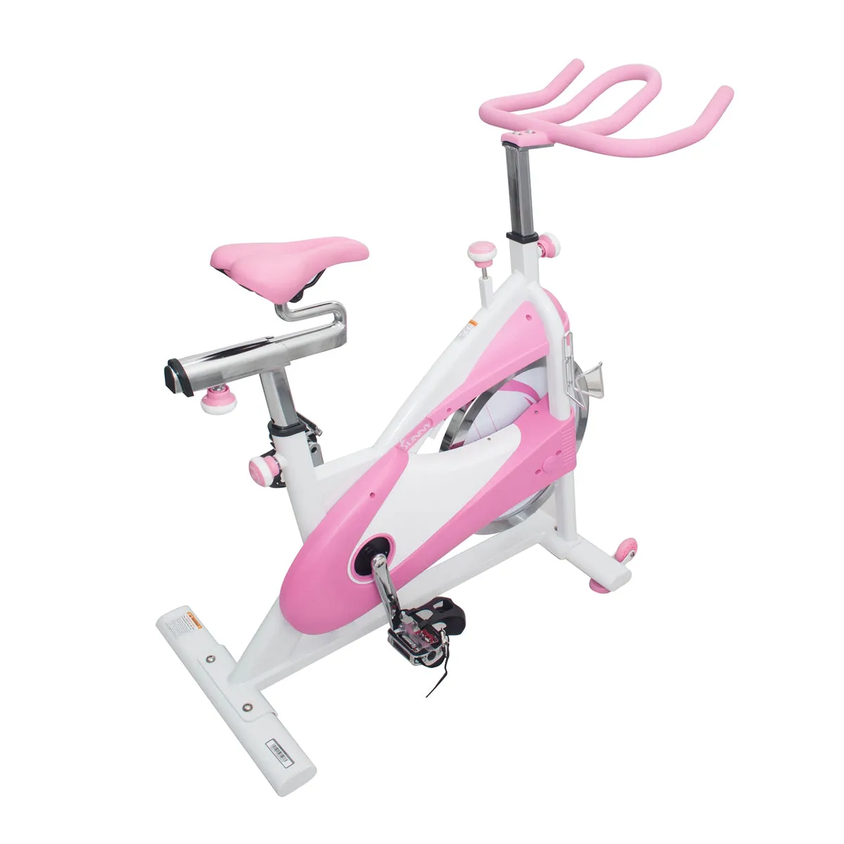 Pink Exercise Bike Belt Drive Premium Indoor Cycling Trainer