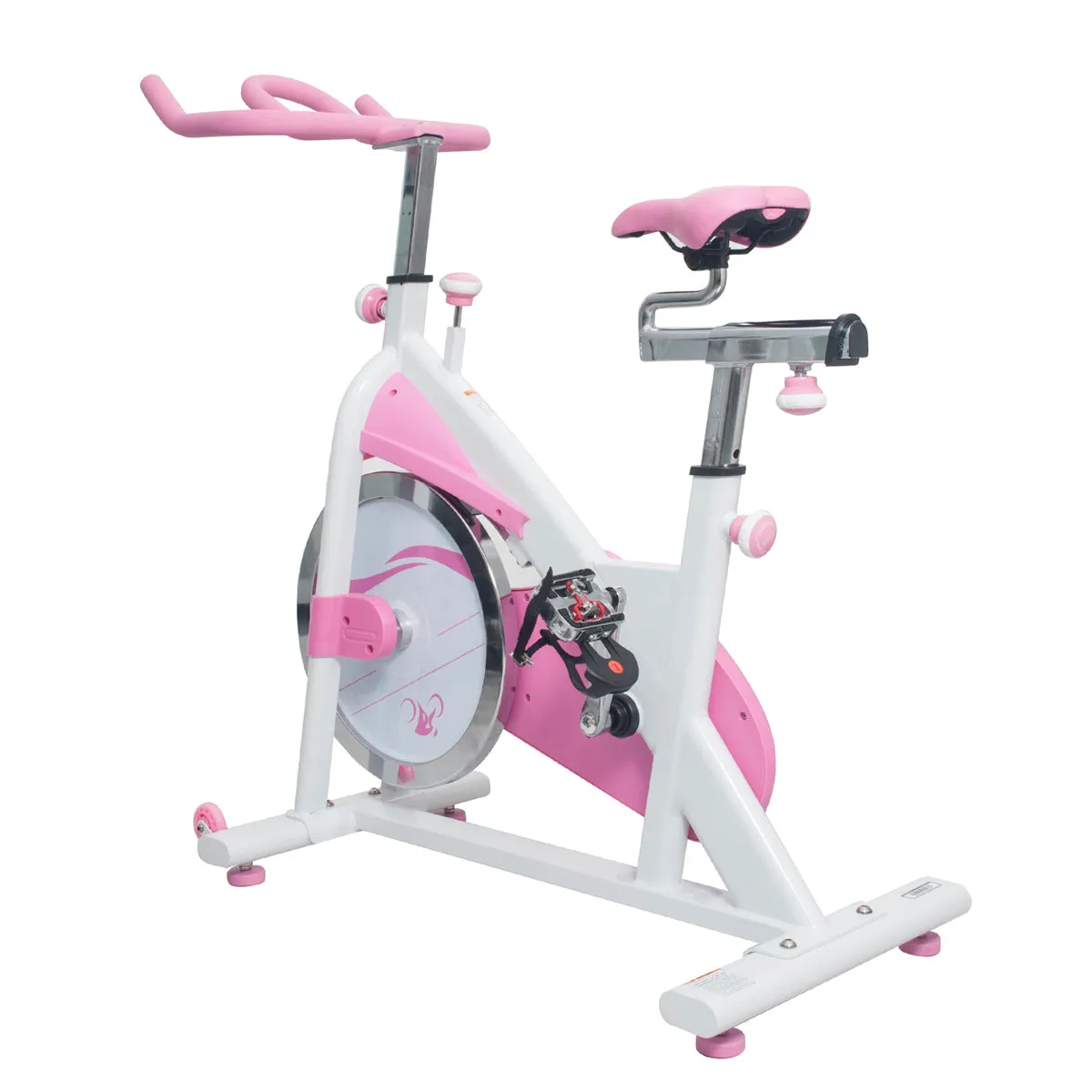 Pink Exercise Bike Belt Drive Premium Indoor Cycling Trainer