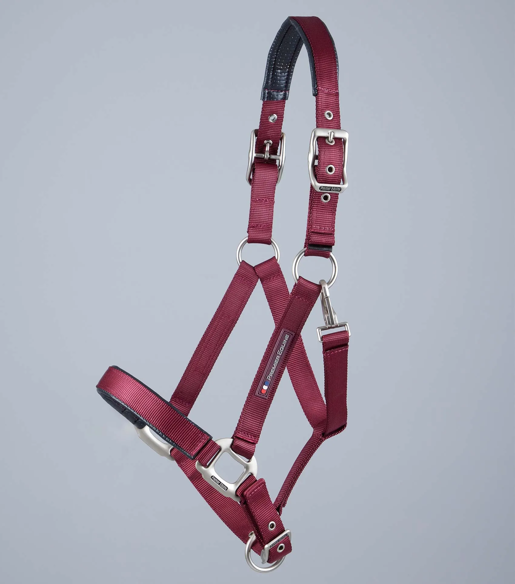 Plain Padded Horse Head Collar Burgundy