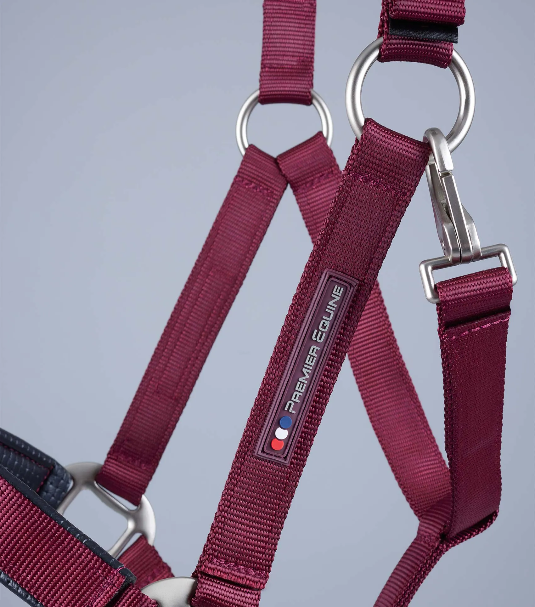 Plain Padded Horse Head Collar Burgundy