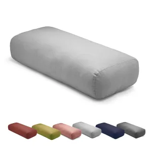 Rectangular Yoga Bolster filled with Cotton- Grey