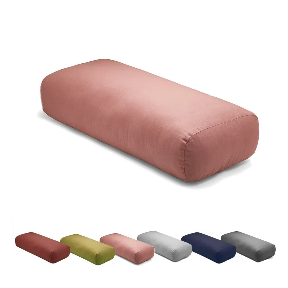 Rectangular Yoga Bolster filled with Cotton- Rose