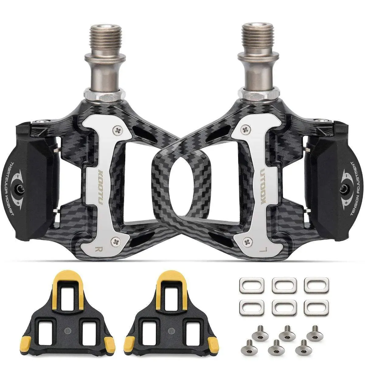 Road Bike Pedals Carbon Pattern Clip Pedals Clipless Pedals