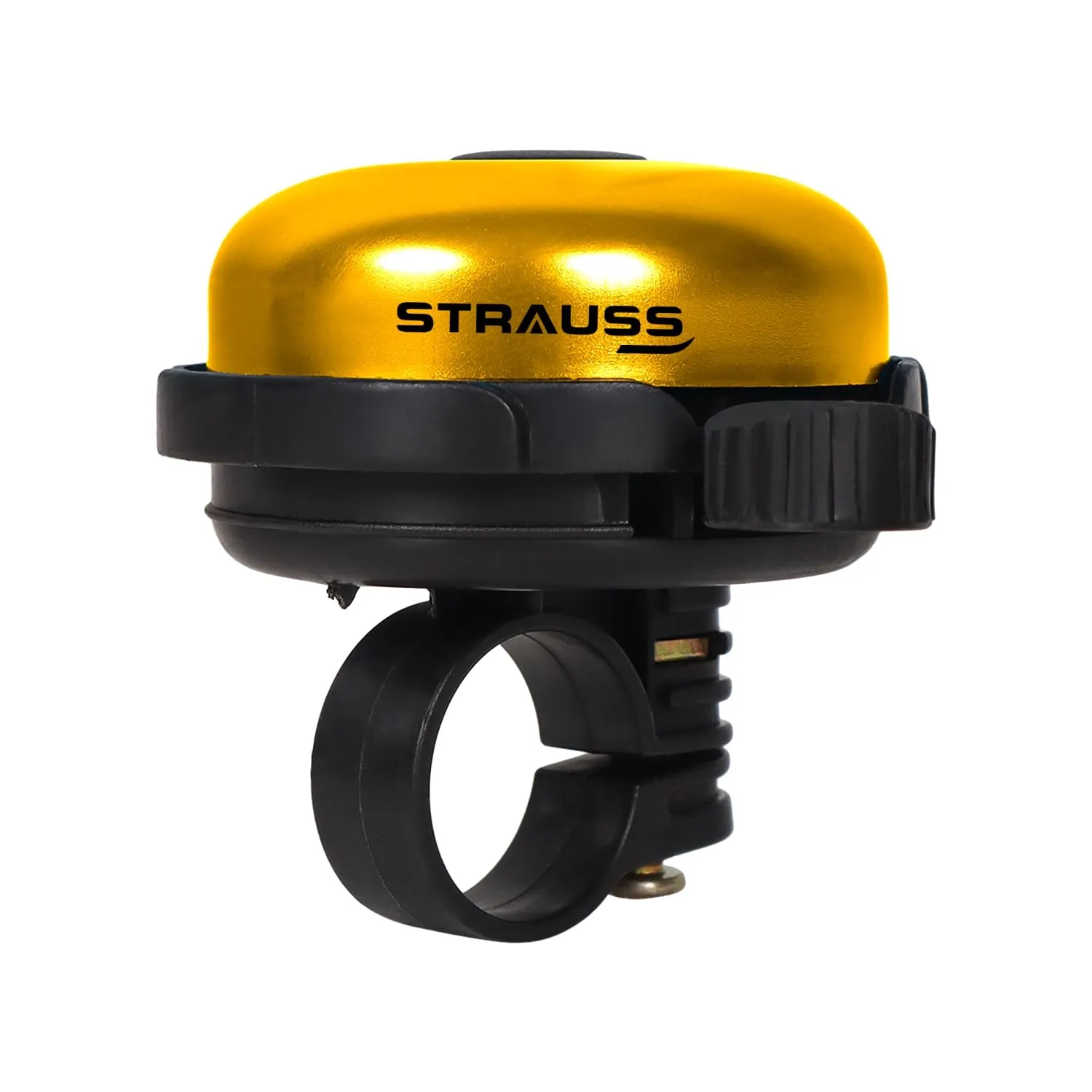 Strauss Bicycle Bell | Ultra-Loud Cycle Horn for Safety | Lightweight Anti-Rust Cycle Bell with Easy Flip Mechanism | Durable Quality Bell for Bikes | Cycling Accessories, (Yellow)