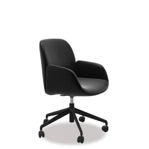 Stressless® Bay Leather Home Office Chair - Low Back (Paloma Black)