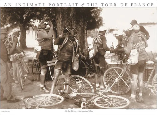 Vintage Tour de France "Scenes Reminiscent of Renoir" (1920s Drinkers) Classic Cycling Poster Print - Press'e Sports