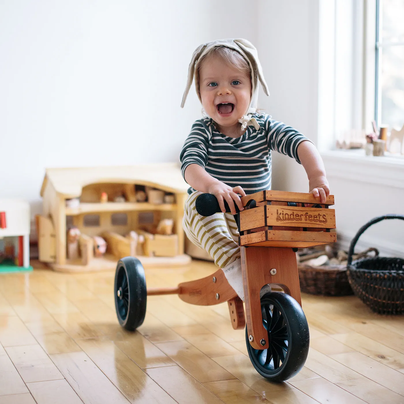 Wooden Crate Bike Basket